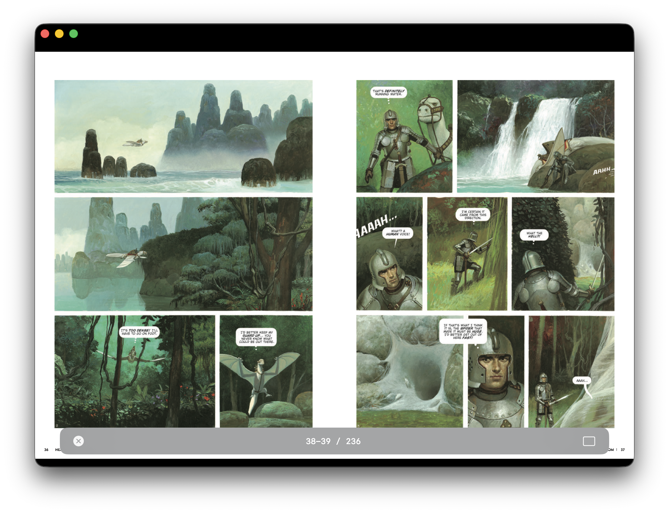 Krazoom double-page reading mode showing a comic spread